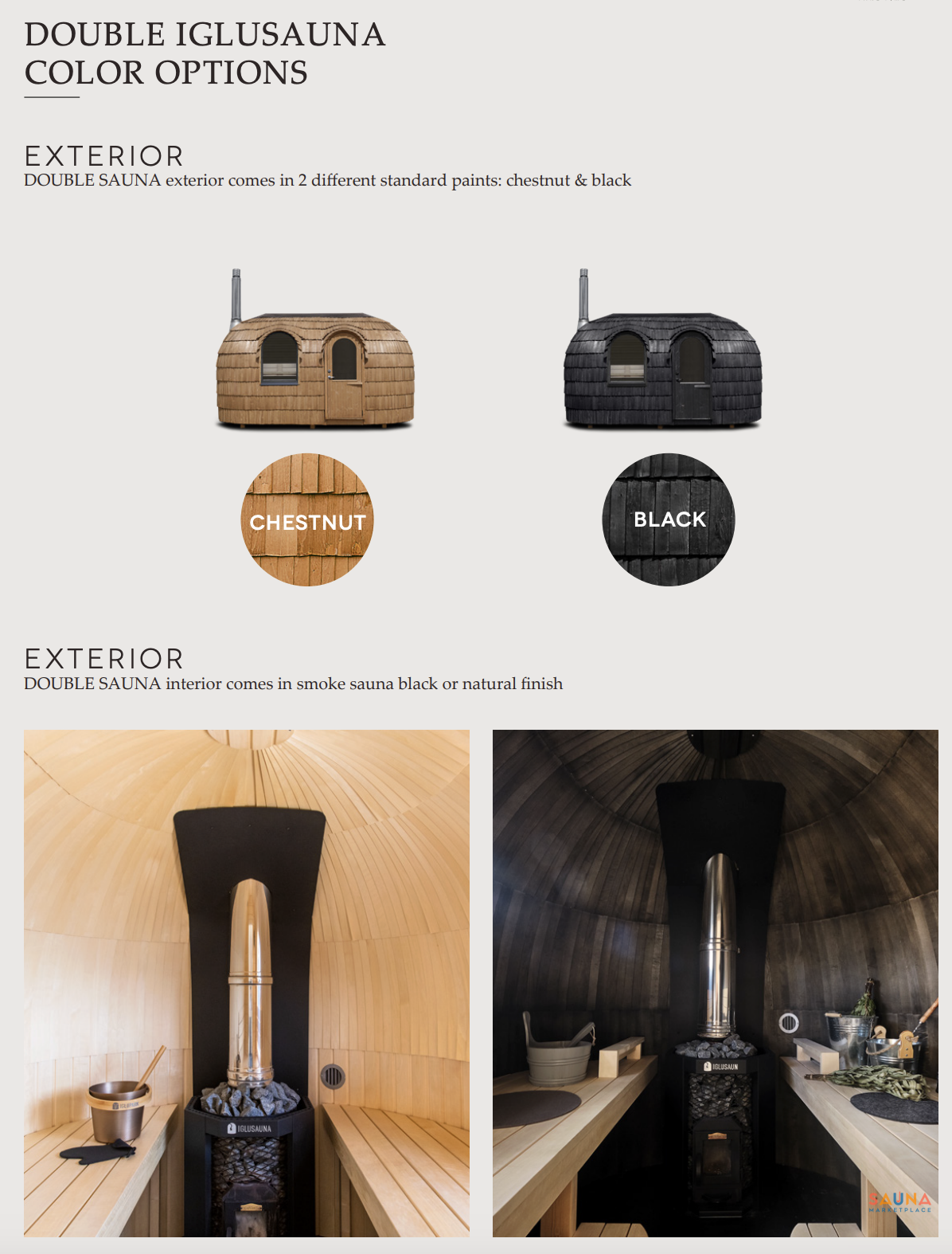 Iglucraft Double Iglusauna — Fully Assembled Outdoor Sauna (Up To 6‑Person) 4 Double Iglusauna Options