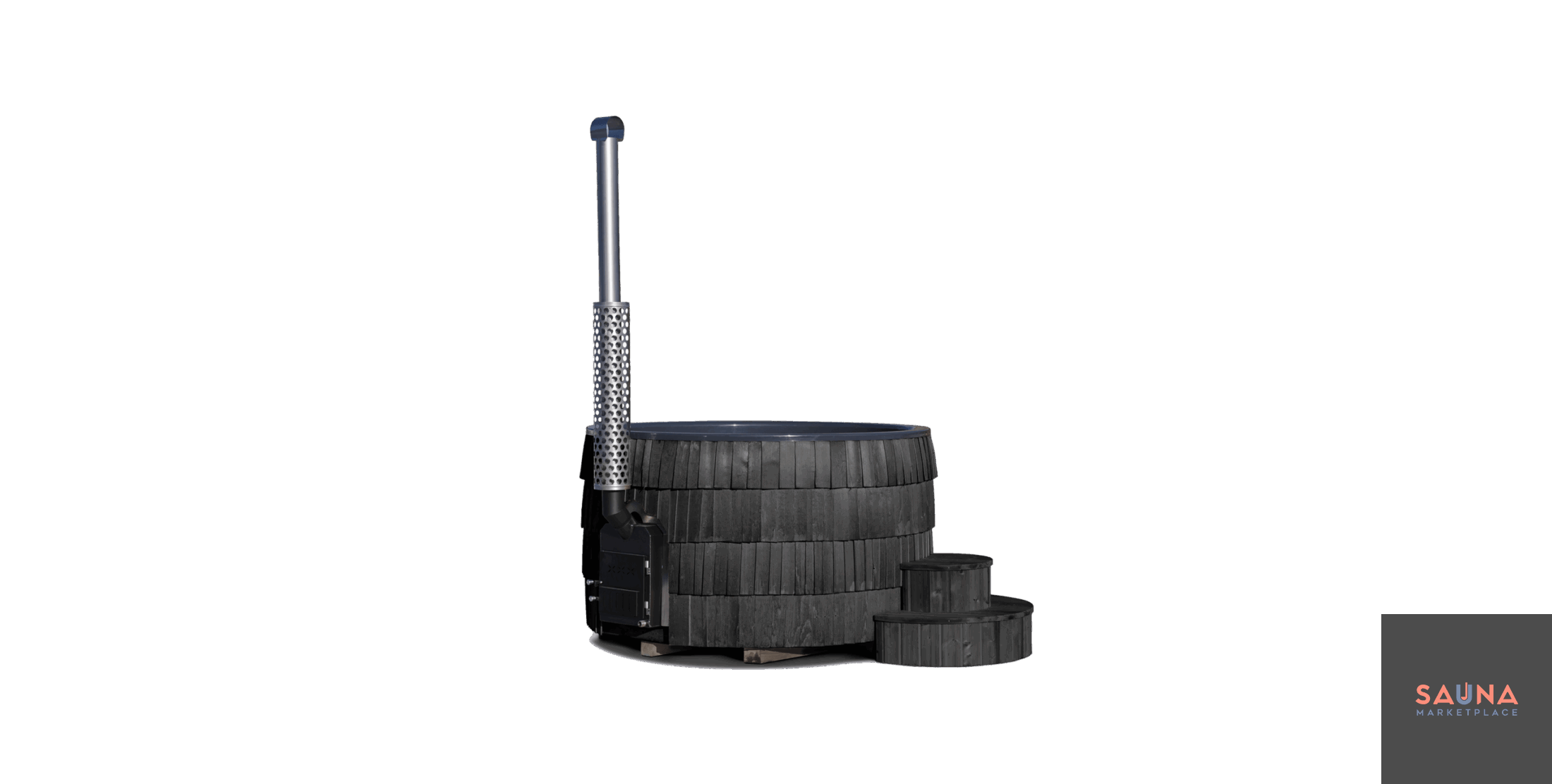Iglu_Hot_Tub_Ebony Iglucraft Wood-Burning Hot Tub – Fully Assembled Hot &Amp; Cold Plunge - Image 2