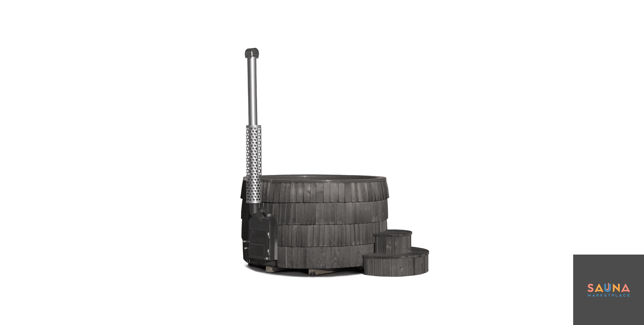 Iglu_Hot_Tub_Gray Iglucraft Wood-Burning Hot Tub – Fully Assembled Hot &Amp; Cold Plunge - Image 4